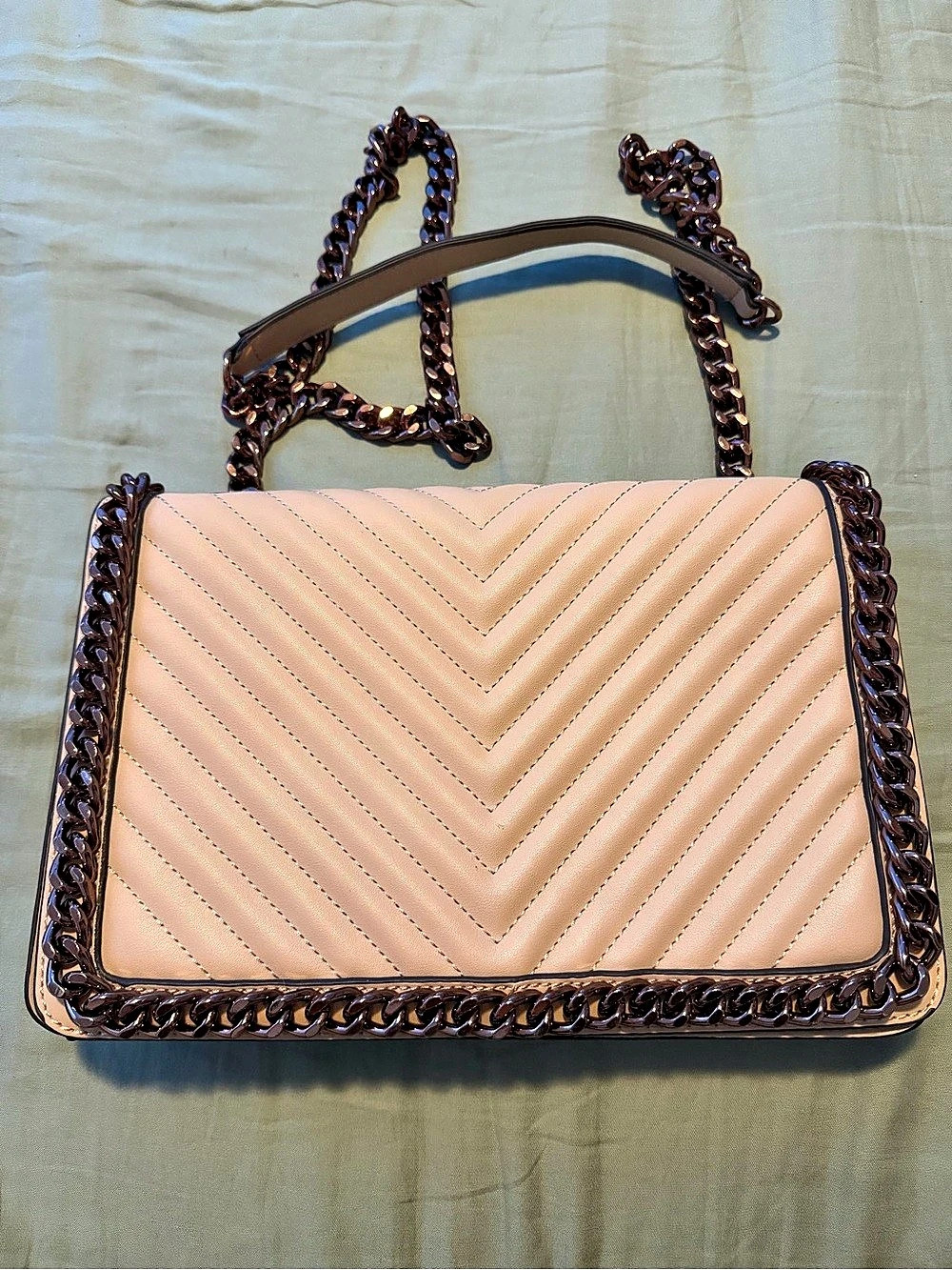 Aldo Quilted Chain Shoulder Bag in Pink